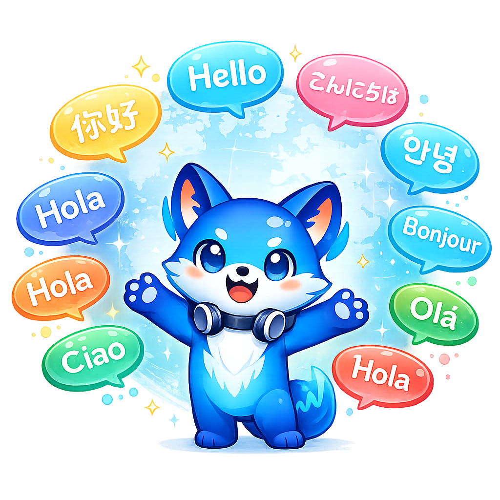 LocalSpeechGen mascot representing global language coverage